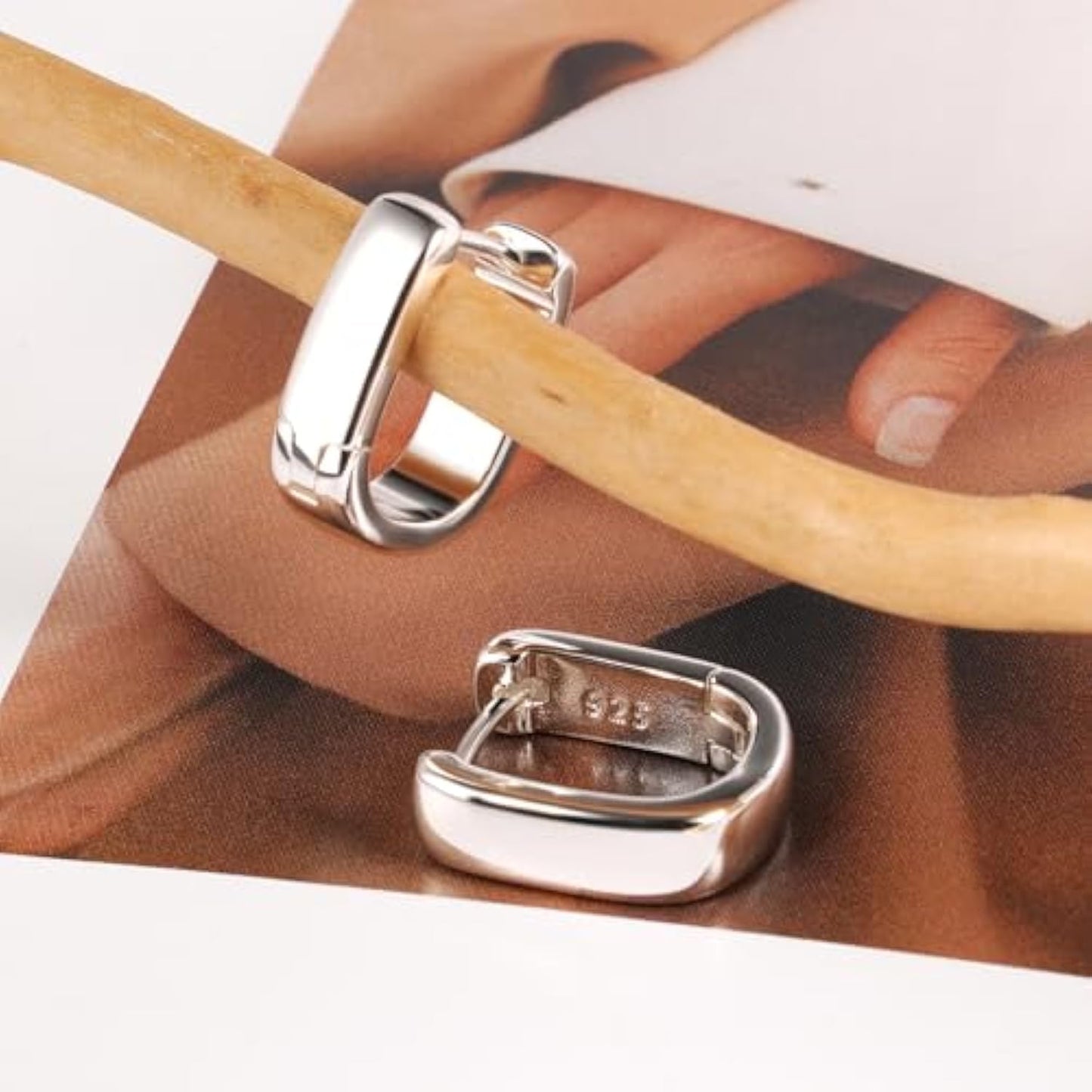 925 Sterling Silver Earrings Small Chunky Silver Earrings for Women Trendy Small Hoop Earrings Silver Hypoallergenic Earrings Small Thick Huggie Hoops Earrings for Jewelry Gifts