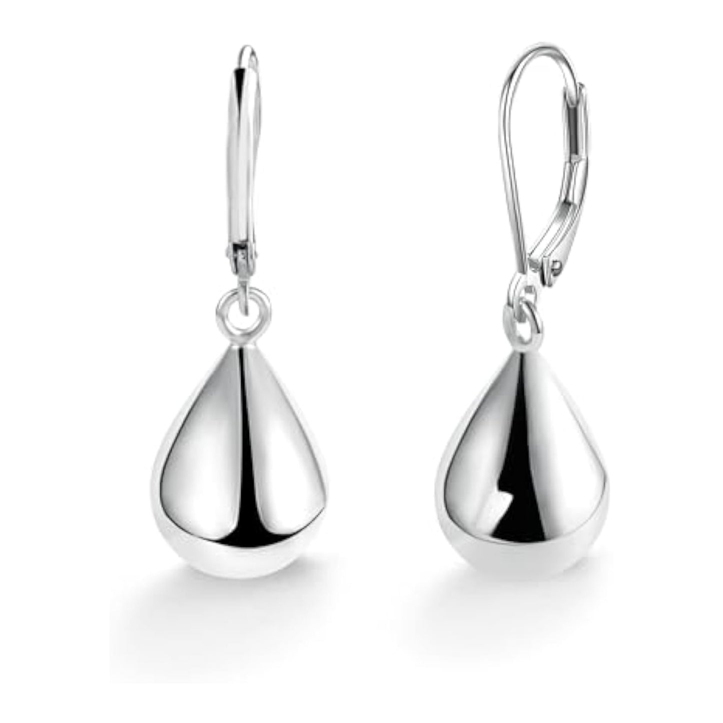 925 Sterling Silver Teardrop Leverback Earrings for Women Girls Waterdrop Tear Drop Dangle Earrings Jewelry Hypoallergenic Silver Teardrop Leverback Dangle Earring for Women