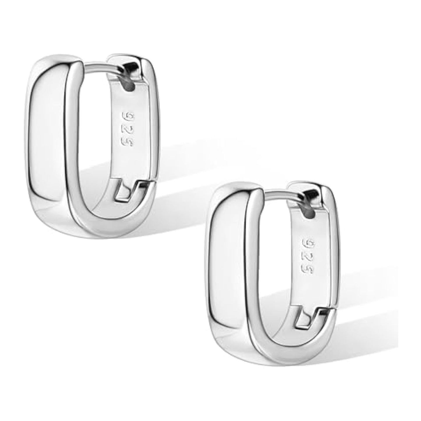 925 Sterling Silver Earrings Small Chunky Silver Earrings for Women Trendy Small Hoop Earrings Silver Hypoallergenic Earrings Small Thick Huggie Hoops Earrings for Jewelry Gifts