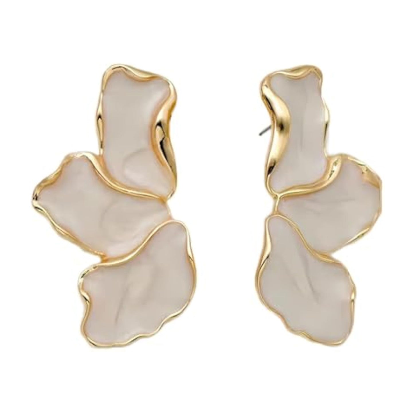 Irregular Petal Earring For Women Stainless Steel Unique Statement Flower Dangle Earrings Trendy Jewelry Gift