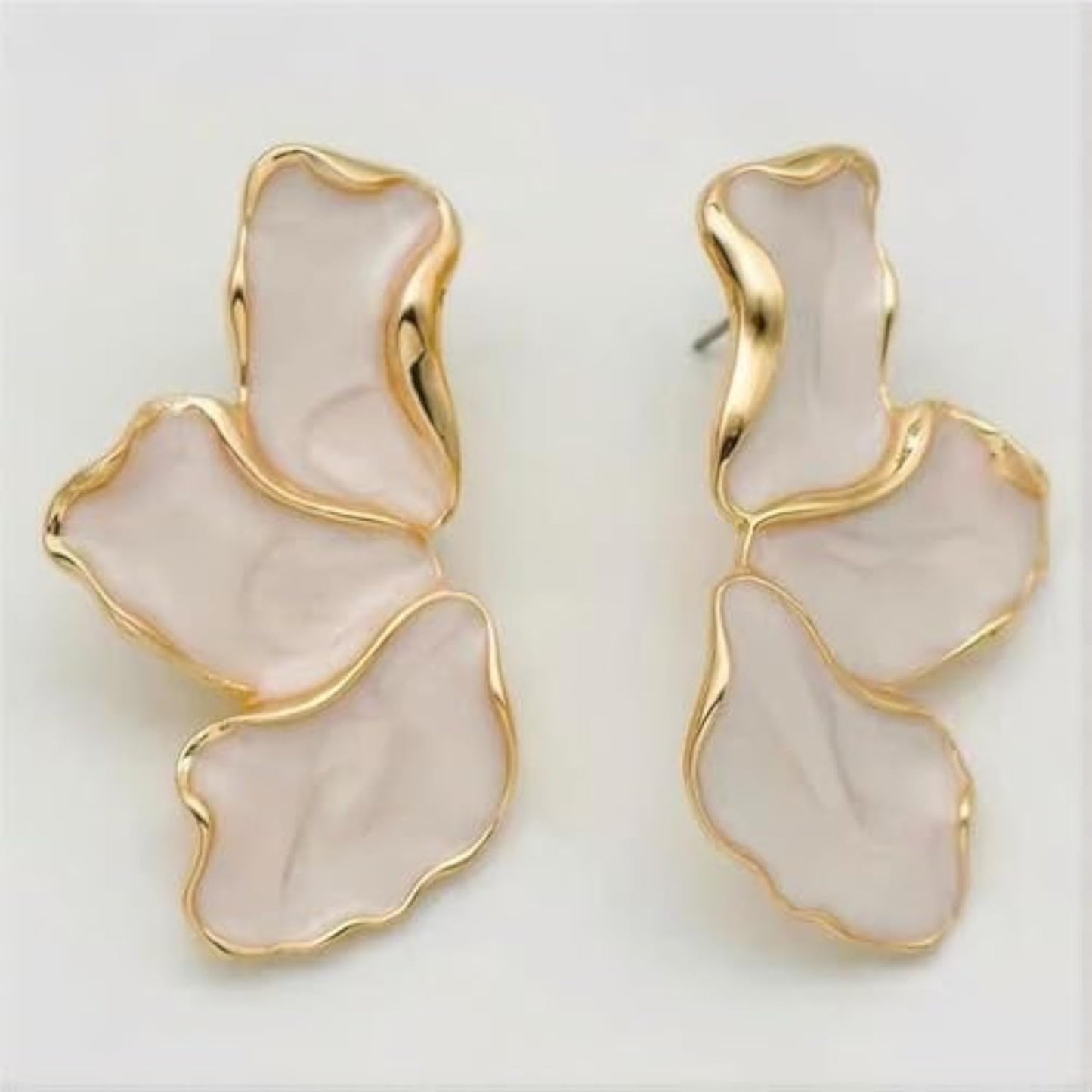 Irregular Petal Earring For Women Stainless Steel Unique Statement Flower Dangle Earrings Trendy Jewelry Gift